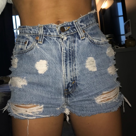 Levi's Pants - Levi’s High waisted ripped denim shorts